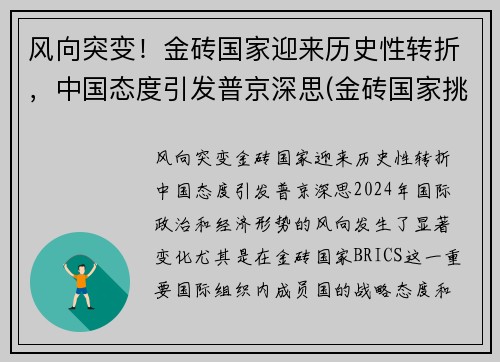 风向突变！金砖国家迎来历史性转折，中国态度引发普京深思(金砖国家挑战世界经济新趋势)