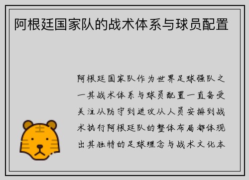 阿根廷国家队的战术体系与球员配置